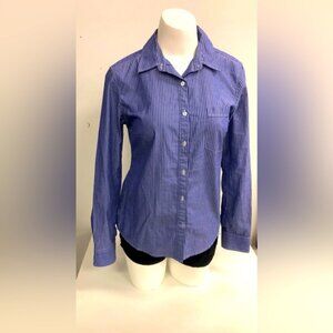 ARITZIA TALULA BLUE STRIPED WOMEN BUTTONED BLOUSE SHIRT IN SIZE MEDIUM